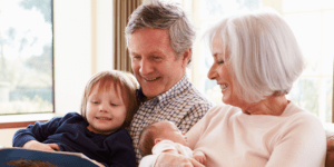 Grandparents with their grandchildren